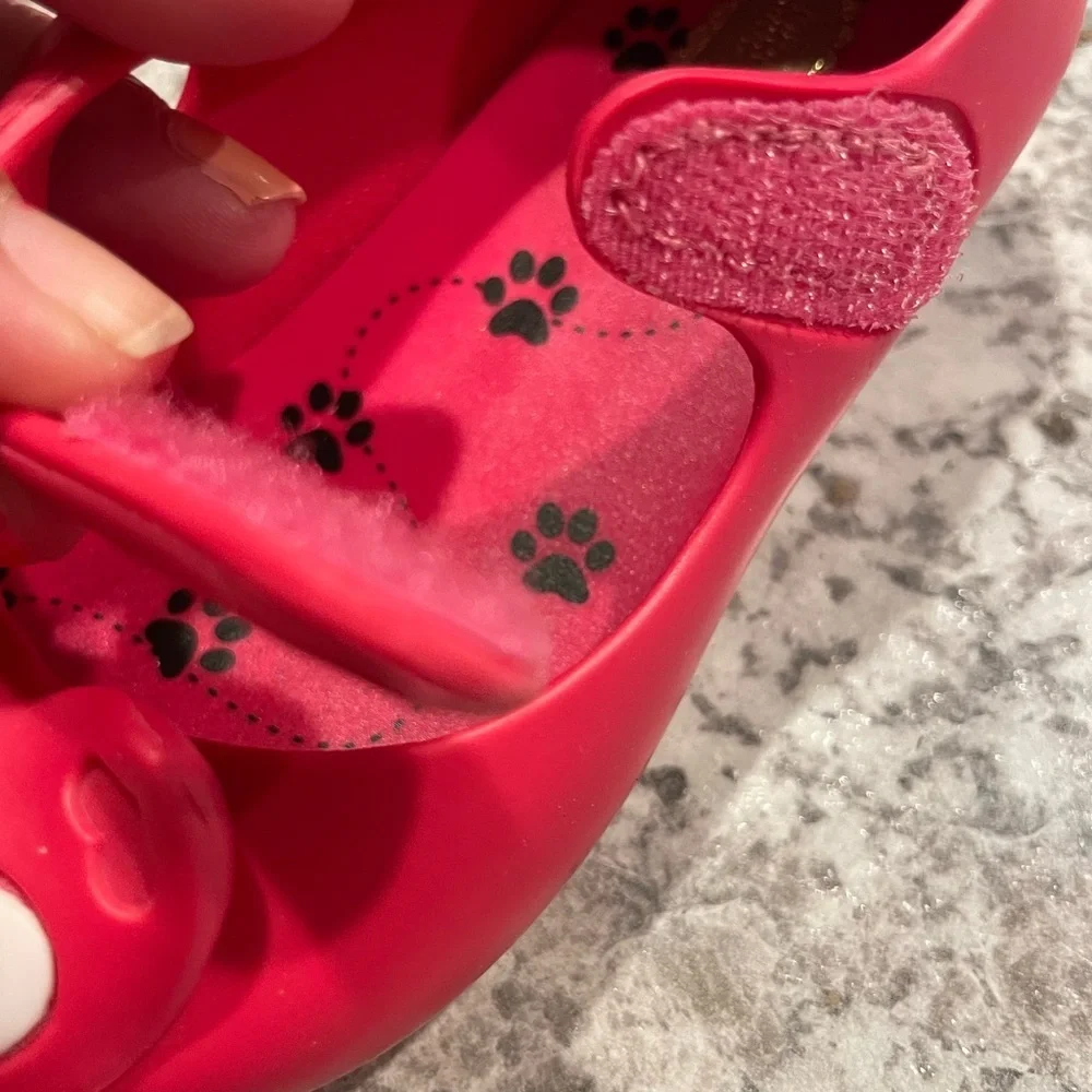 Mini Melissa Kids Moccasins - Pink Cat Design size 6